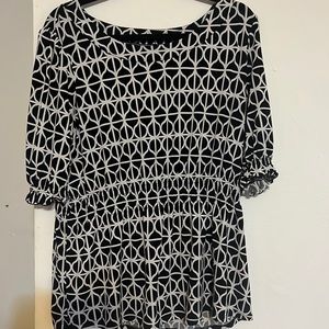 Black and white blouse